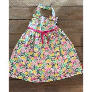 Blueberi Boulevard White Floral Halter Dress Girls 5 Spring Whimsical